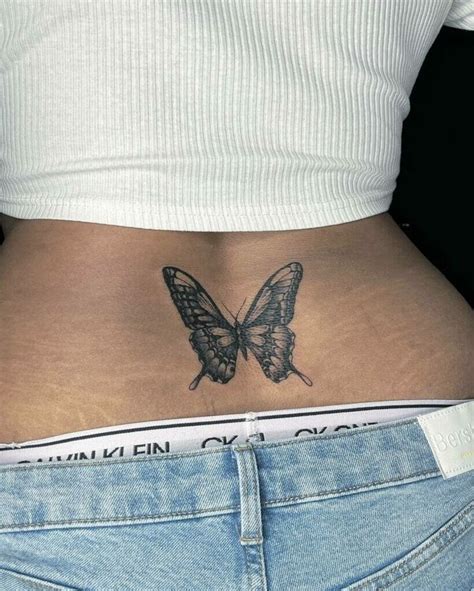 lower back butterfly tattoos|Butterfly lower back tattoo